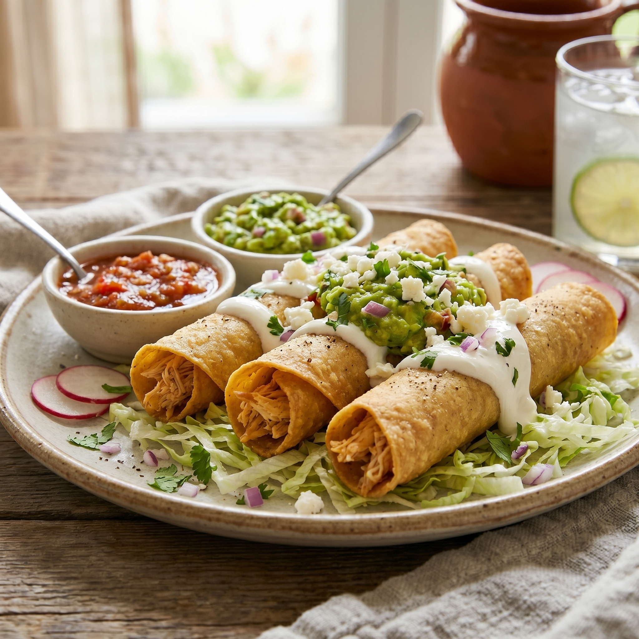 Flautas de pollo